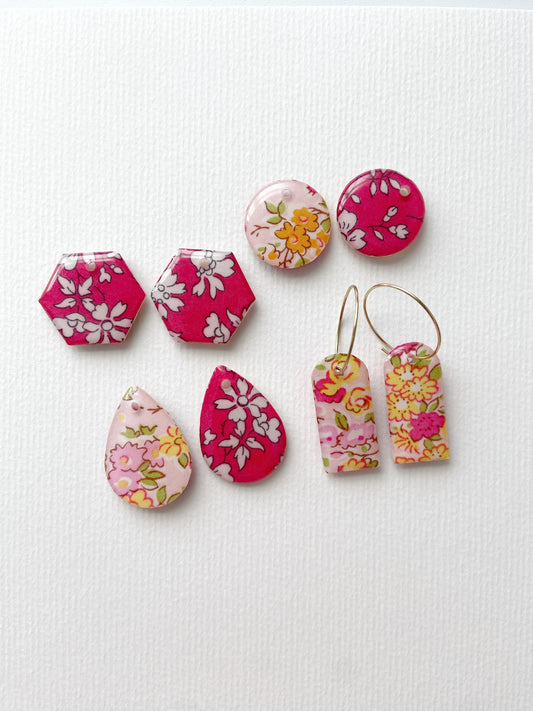Tatum (pink) and Capel (raspberry) - Reversible hoops