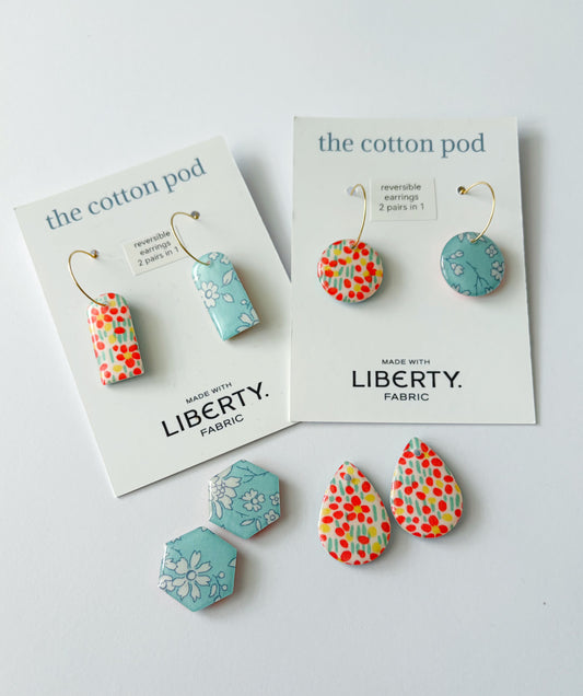 Walters Meadow (orange) and Capel (aqua) - Reversible hoops